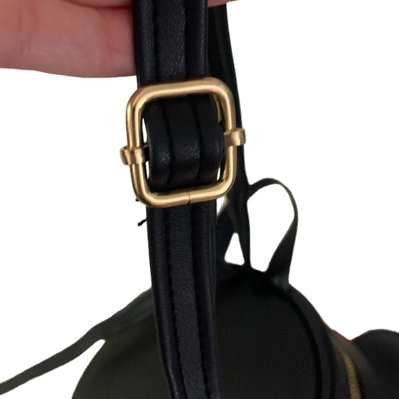 NEW Glitter/Sequin Mouse Ears Adjustable Straps Mini Backpack Black Gold Red - Picture 4 of 10